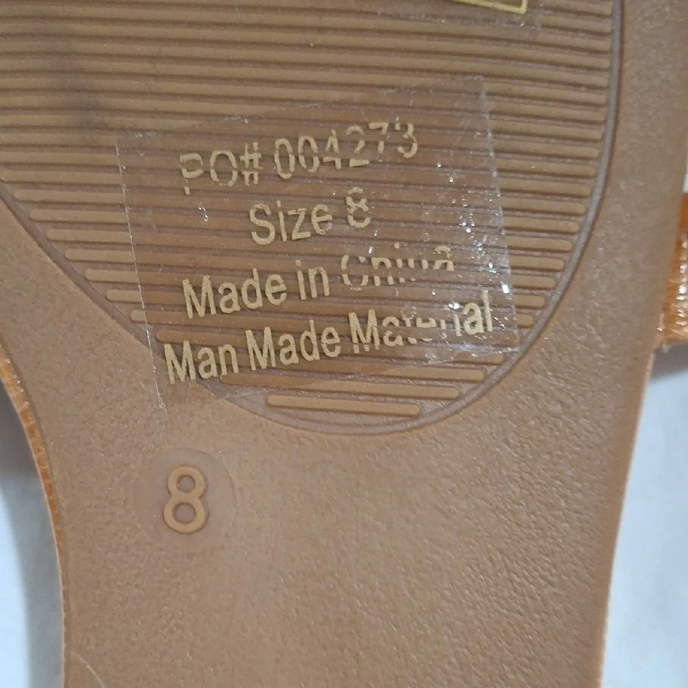 Journee Collection Tan Sandals with Clear Straps Size 8